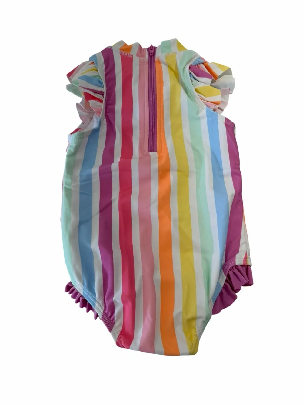 Rainbow Dream Stripe Flutter One Piece Swimsuit 3T